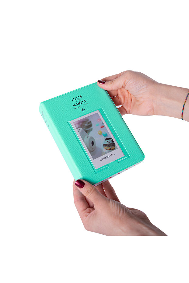 Green Instax Polacart Photo Album with Window with 65 Photo Capacity