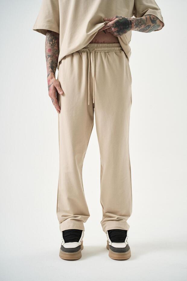 Men's Basic Baggy Sweatpants Beige