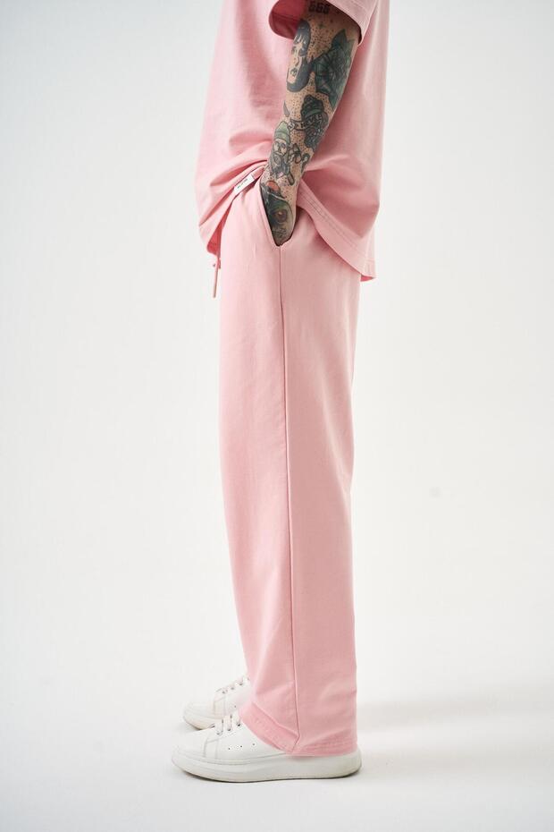 Men's Basic Baggy Sweatpants Salmon - 3