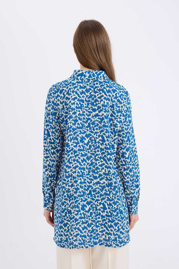 Regular Fit Desenli Uzun Kollu Tesettür Gömlek Tunik Z5833az25sp - 6