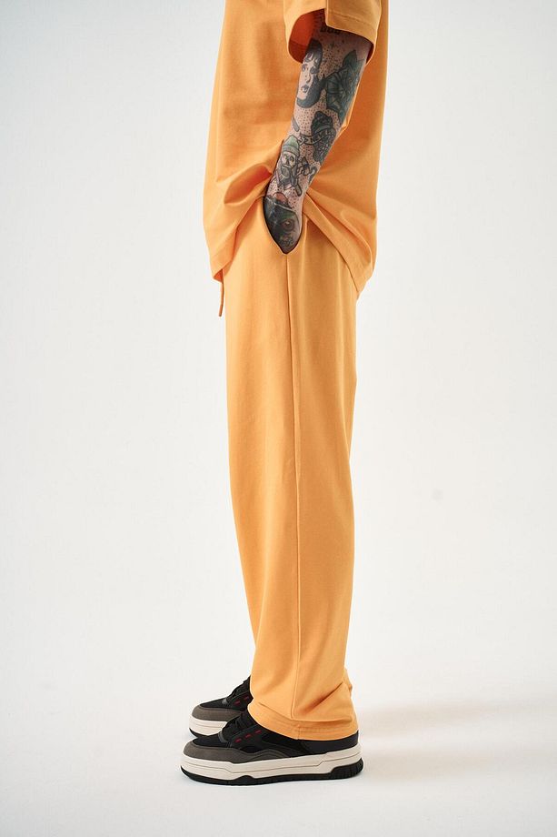 Erkek Basic Baggy Eşofman Altı Oranj - 4