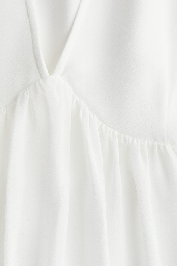 Farbalalı Şifon Elbise - 4