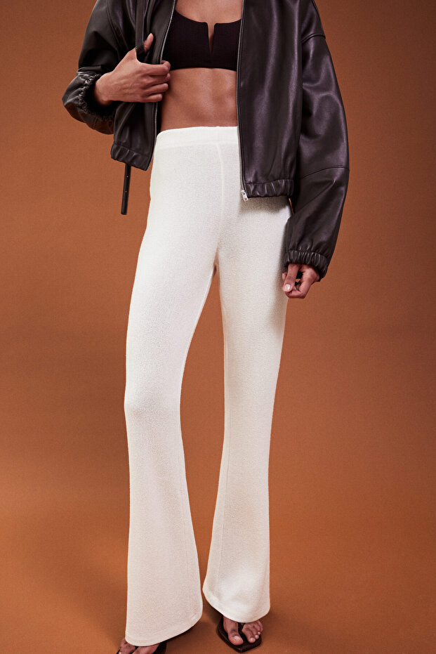 İspanyol Paça Triko Pantolon - 3