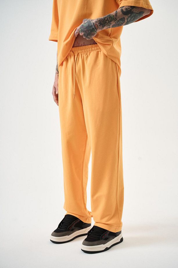 Erkek Basic Baggy Eşofman Altı Oranj - 3