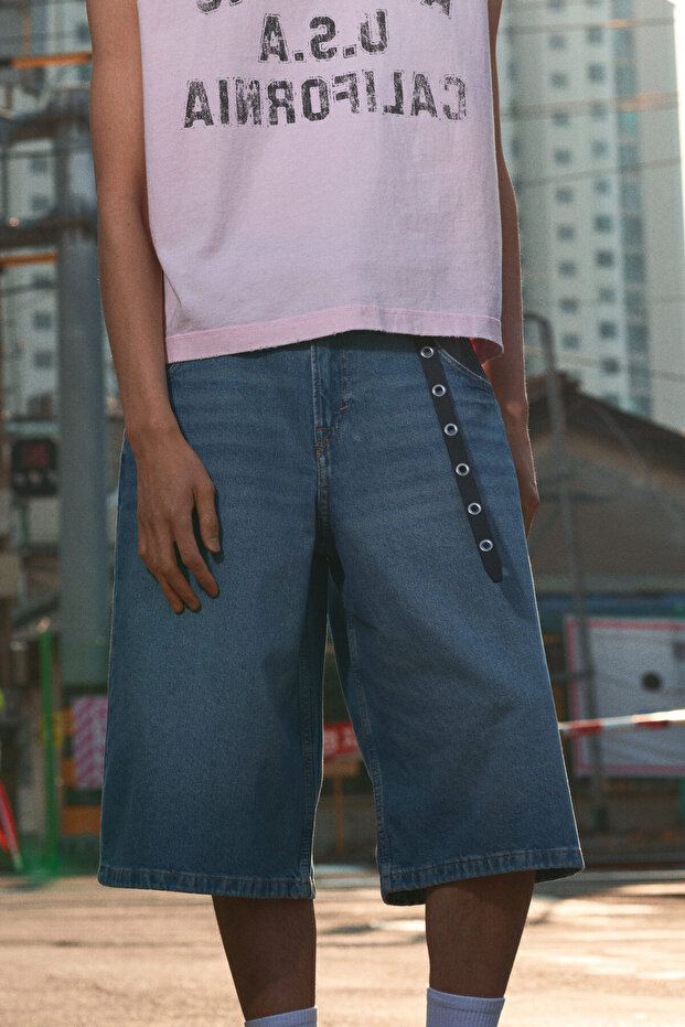 Super Baggy Kot Şort - 3