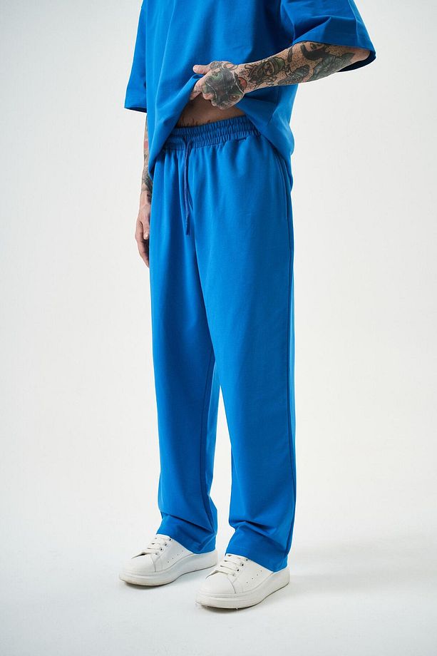 Erkek Basic Baggy Eşofman Altı Mavi - 3