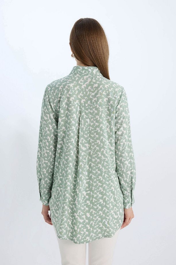 Regular Fit Desenli Uzun Kollu Tesettür Gömlek Tunik Z5833az25sp - 6