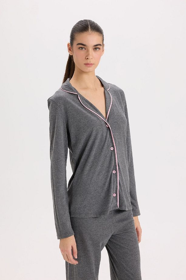 Pijama Takımı Regular Fit Uzun Kollu Üst Uzun Alt-fall In Love E2246axns - 5