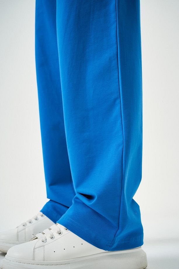 Erkek Basic Baggy Eşofman Altı Mavi - 7