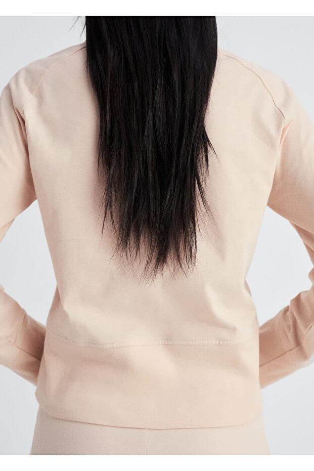 Yumuşak apreli pamuklu sweatshirt - 4