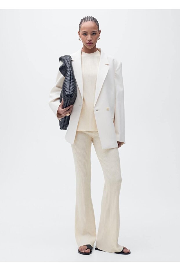 Flare-Rippenstrickhose - 2