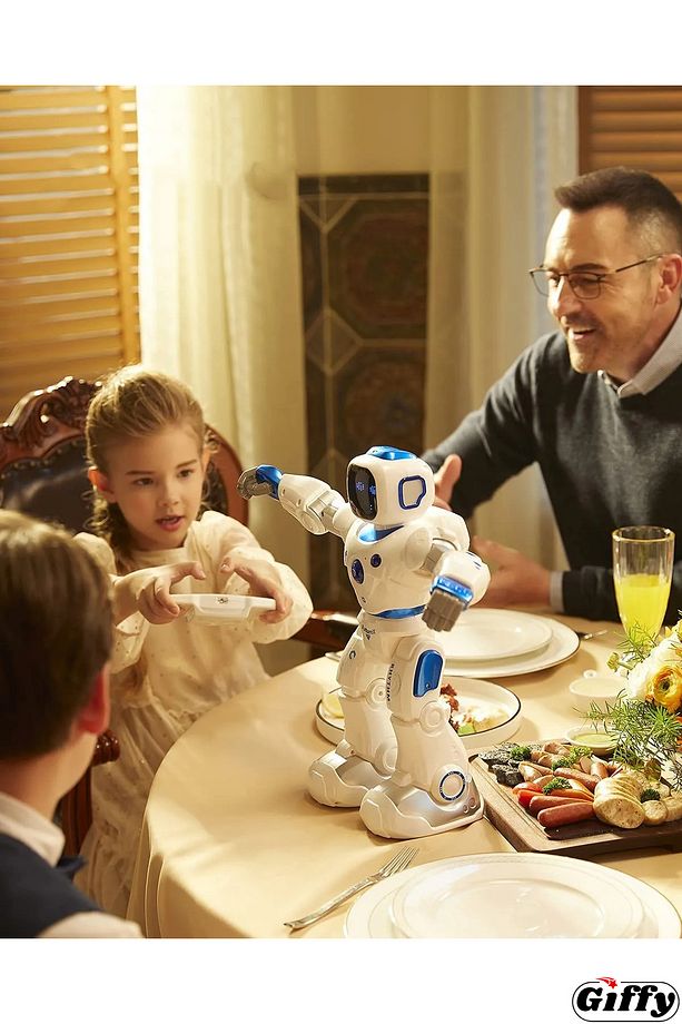 Uzaktan Kumandalı Akıllı Robot Yapay Zeka Telefon,Kumanda ve Ses Kontrollü Şarjlı İnteraktif Robot - 9