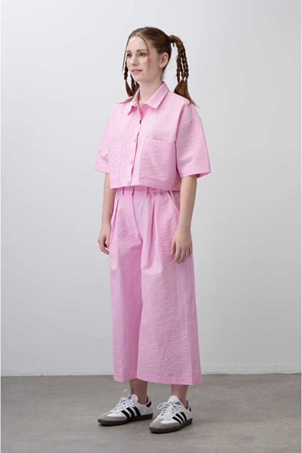 Girl's Soft Textured Summer Jacket Pants 2 Piece Suit