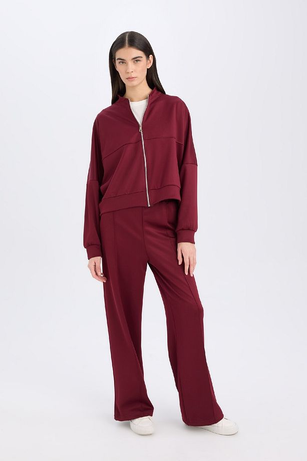 Wide Leg Geniş Bol Paça Eşofman Altı Basic Düz Beli Lastikli Bağcıklı E3953ax24wn - 1