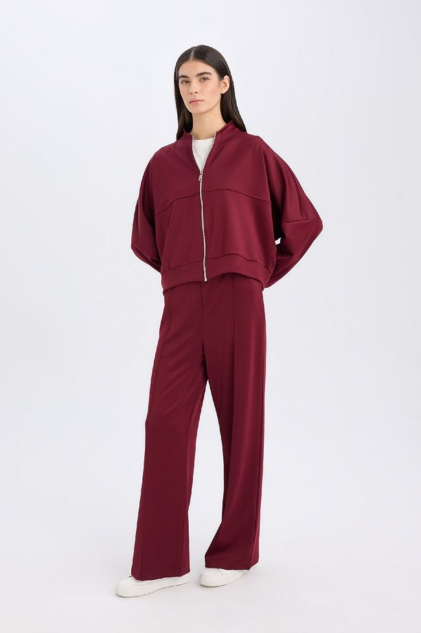 Wide Leg Geniş Bol Paça Eşofman Altı Basic Düz Beli Lastikli Bağcıklı E3953ax24wn - 2