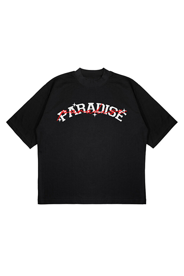 Unisex Oversize Paradise Printed Boxy Fit Thick Fabric T-Shirt