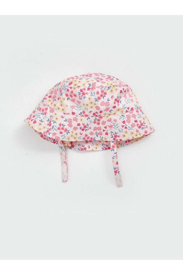 LCW baby Çiçek Desenli Kız Bebek Bucket Şapka - 4
