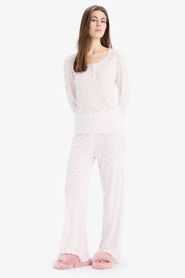 Pijama Takımı Uzun Kollu Üst Uzun Altı-fall In Love D8457ax25sp - 5