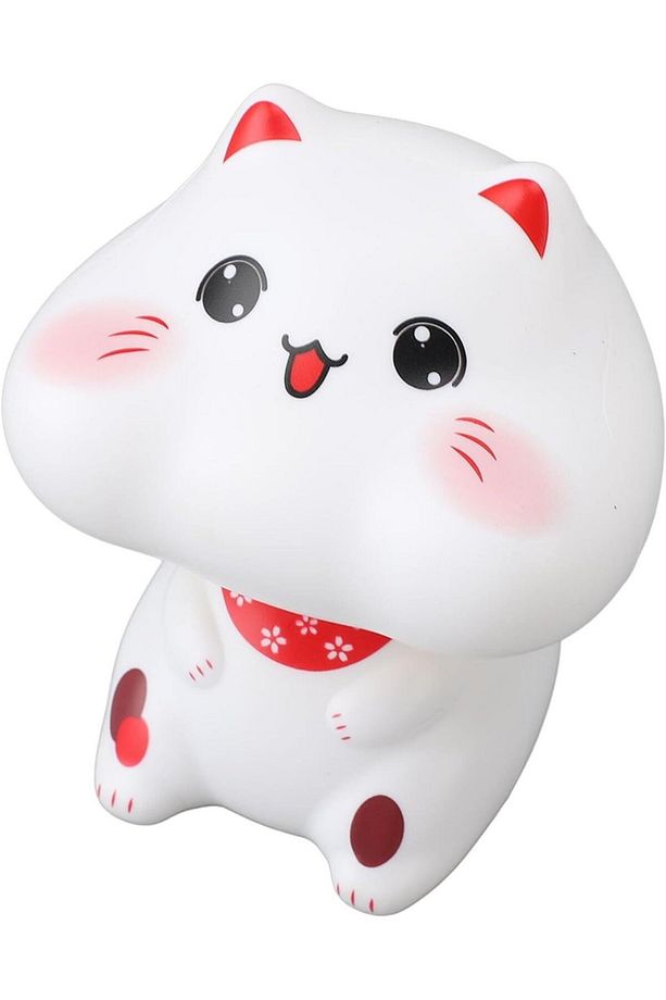 Maneki Neko Kafa Sallayan Şans ve Bereket Kedisi Dekor/Güneş Enerjili Araba ve Masa Süsü - 5