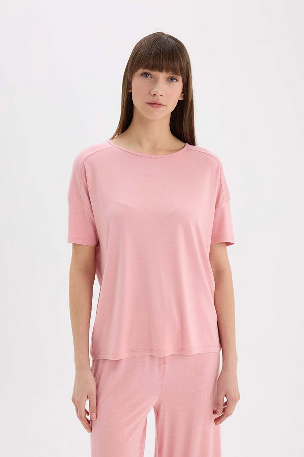 Pijama Takımı Kısa Kollu Üst Esnek Belli Geniş Paça Alt-fall In Love D8454ax25sp - 3