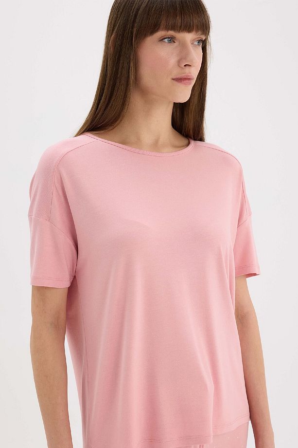 Pijama Takımı Kısa Kollu Üst Esnek Belli Geniş Paça Alt-fall In Love D8454ax25sp - 4