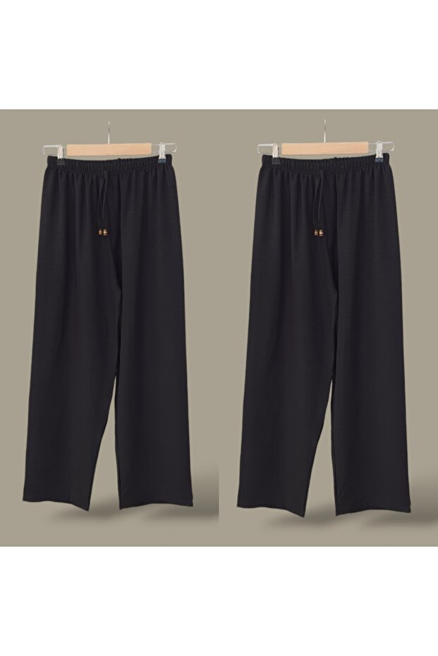 2-Piece Linen Pant Large Size Comfortable Fit Without Bucket with Elastic Waist - 1
