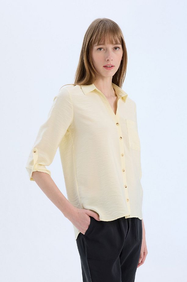 Regular Fit Basic Düz Uzun Kollu Gömlek M9407az25sp - 3