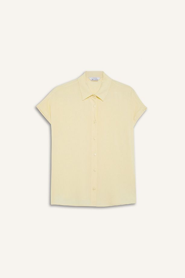 Regular Fit Basic Düz Viskon Kısa Kollu Gömlek N7819AZ25SP - 1