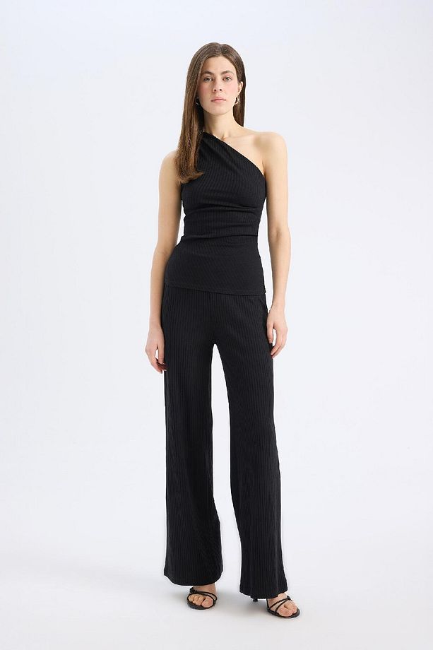 Slim Fit Dar Kesim Tek Omuzlu Fitilli Kaşkorse Atlet E5777AX25SP - 4