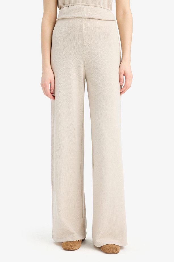 Wide Leg Geniş Paça Basic Düz Pike Pantolon E5784ax25sp - 1