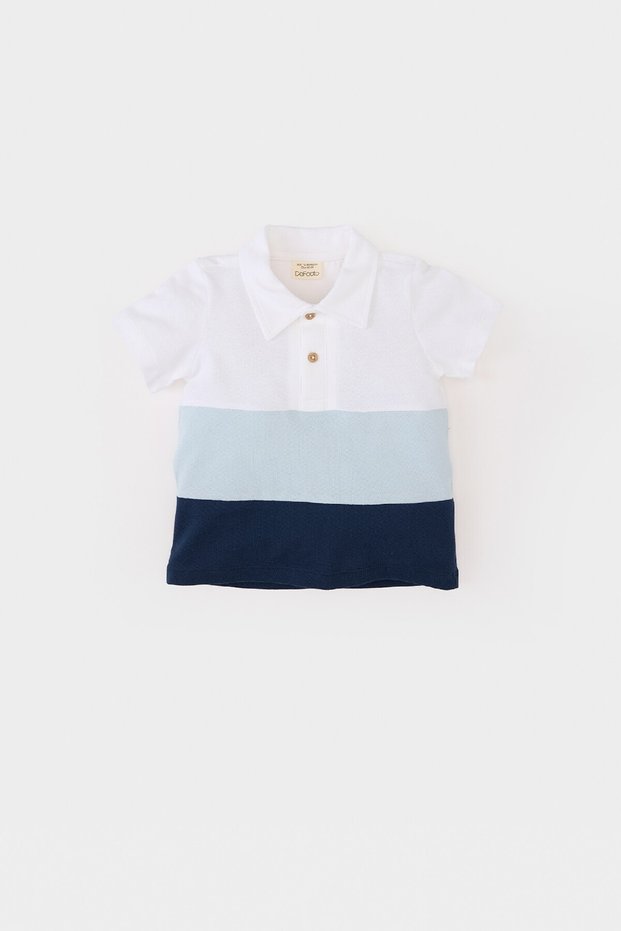 Baby Boy Color Block Pique Short Sleeve Polo T-Shirt B9247A525Sm