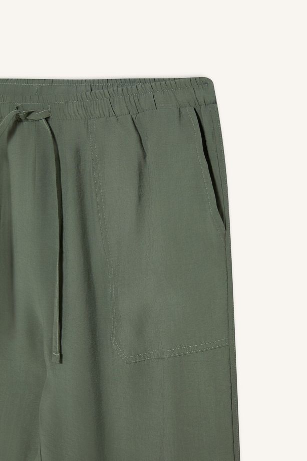 Straight Fit Çift Cepli Yüksek Bel Düz Paça Modal Kumaş Pantolon E5962AX25SP - 8