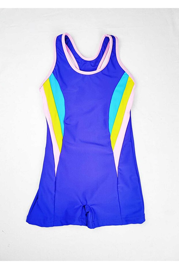 Girl's Swimsuit with Shorts - Lycra 7-8 Years/15-16 Years