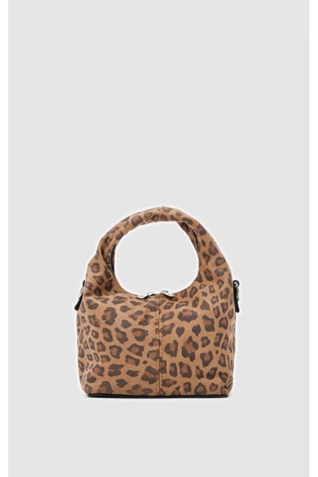 Süet leopar el çantası - 2