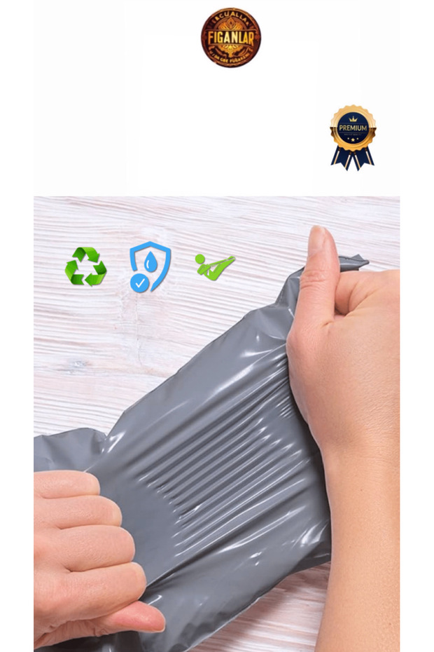 1. kalite esnek şeffaf Cepli Gri Kargo Poşeti 45x55+5 cm 50 adet büyük boy kargo poşeti - 8