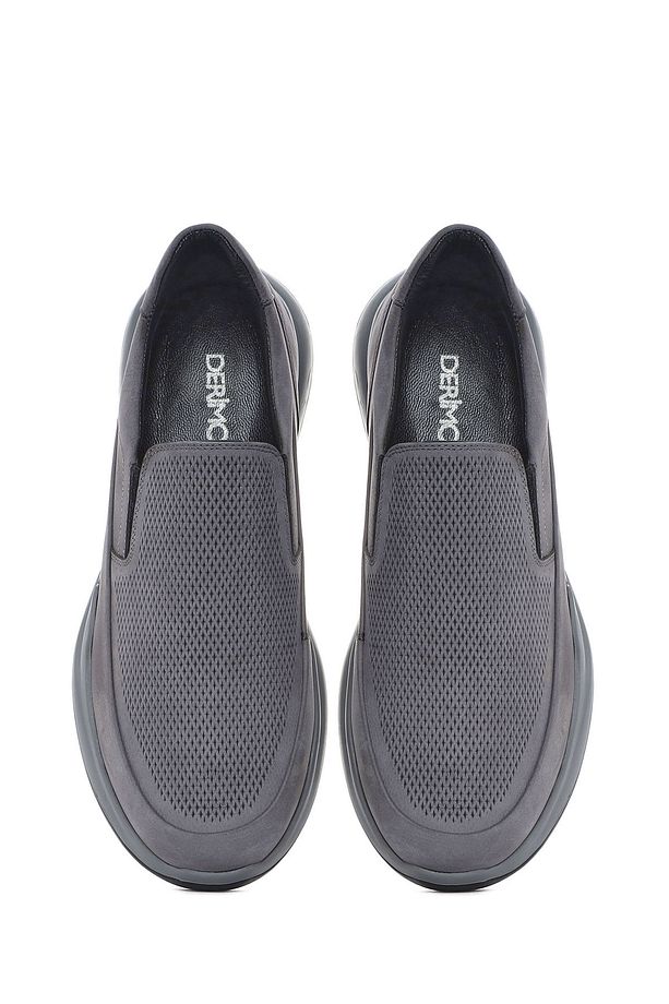 Erkek Gri Kalın Tabanlı Nubuk Deri Comfort Casual Ayakkabı 25SFD6412V3 - 7