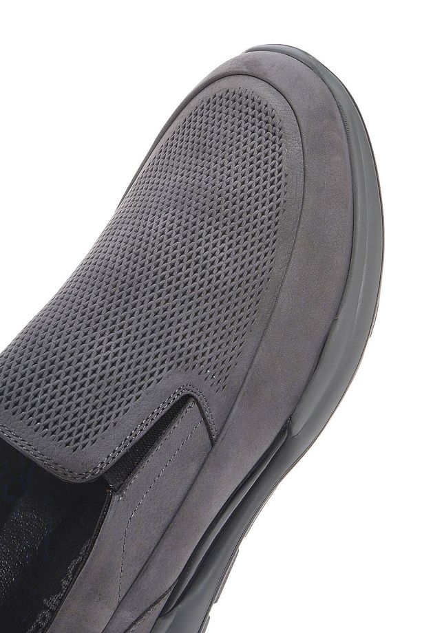 Erkek Gri Kalın Tabanlı Nubuk Deri Comfort Casual Ayakkabı 25SFD6412V3 - 8