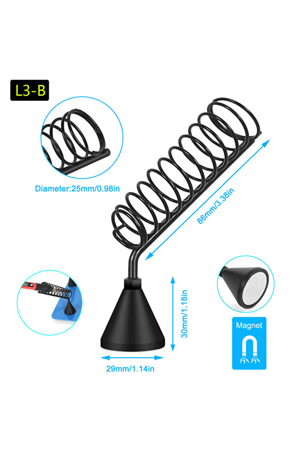 L3-B NEWACALOX Soldering Holder Soldering Iron Stand Spring Holders Support Solder with Magnetic Bas
