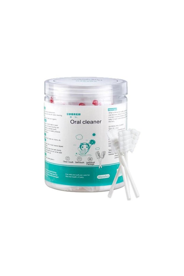30pcs 30pcs Disposable Tongue Cleaner Gauze Toothbrush Paper Rod Infant Oral Cleaning Brush Stick O