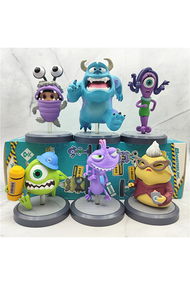 Bandai with box 01 6pcs/set Monsters University Sullivan Michael Cute Anime Action Figure Toys 7-10C