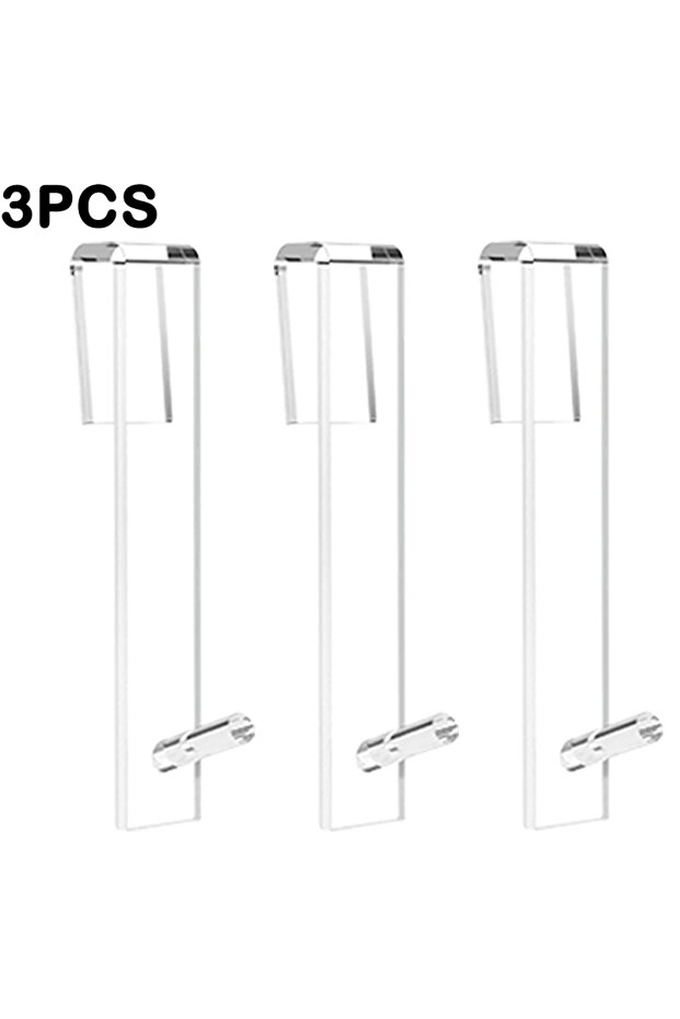 3pcs Acrylic Bathroom Shower Door Hook Over Glass Door Shower Towel Rack Punch-Free Bathroom Bathrob