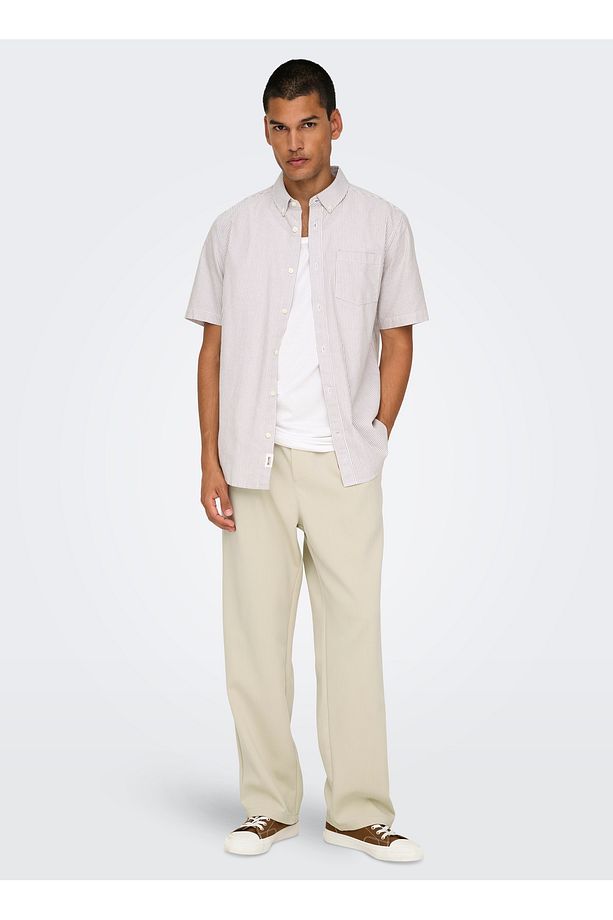 Normal Bel Boru Paça Ekru Erkek Pantolon ONSWILL 0292 LOOSE STRING PANT NOOS - 1
