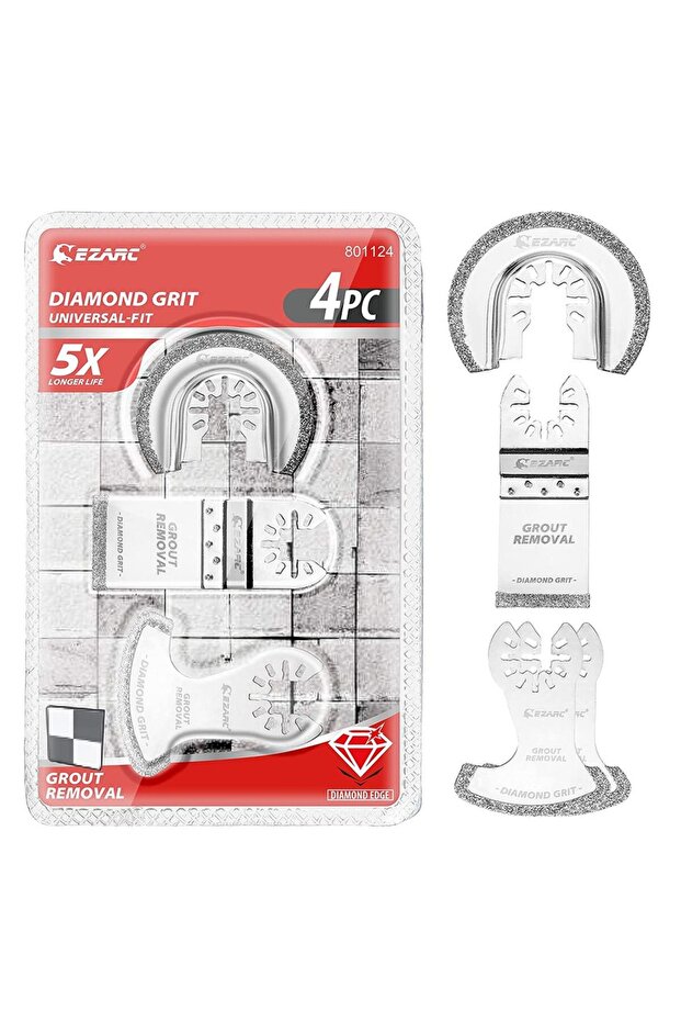 4PCS Set EZARC 4PCS Diamond Oscillating Tool Blade Set, Multi Tool Mortar Cutting Saw Blades Precise