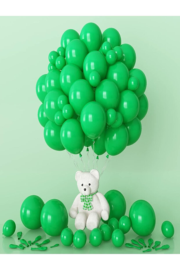 25 Green Color Balloons – Helium Compatible, Quality and Durable