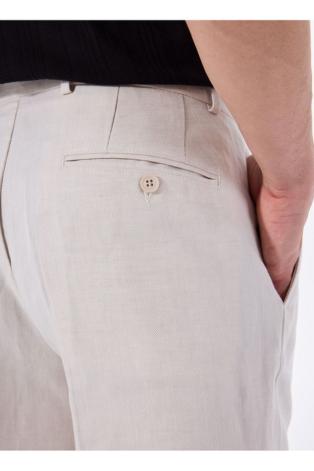 Normal Bel Regular Fit Bej Erkek Bermuda Şort FC5SM-SHT 2538 - 6