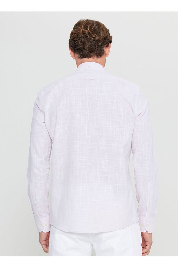Altınyıldız Classics Slim Fit Düğmeli Yaka Pembe Erkek Gömlek ACE020252168_PMB - 5