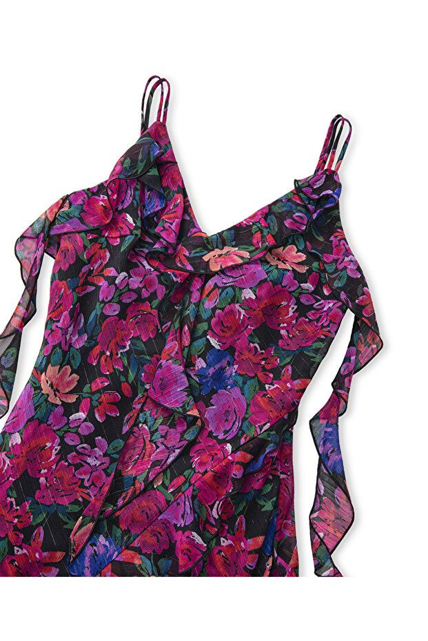 فستان شيفون بنمط الزهور - 4