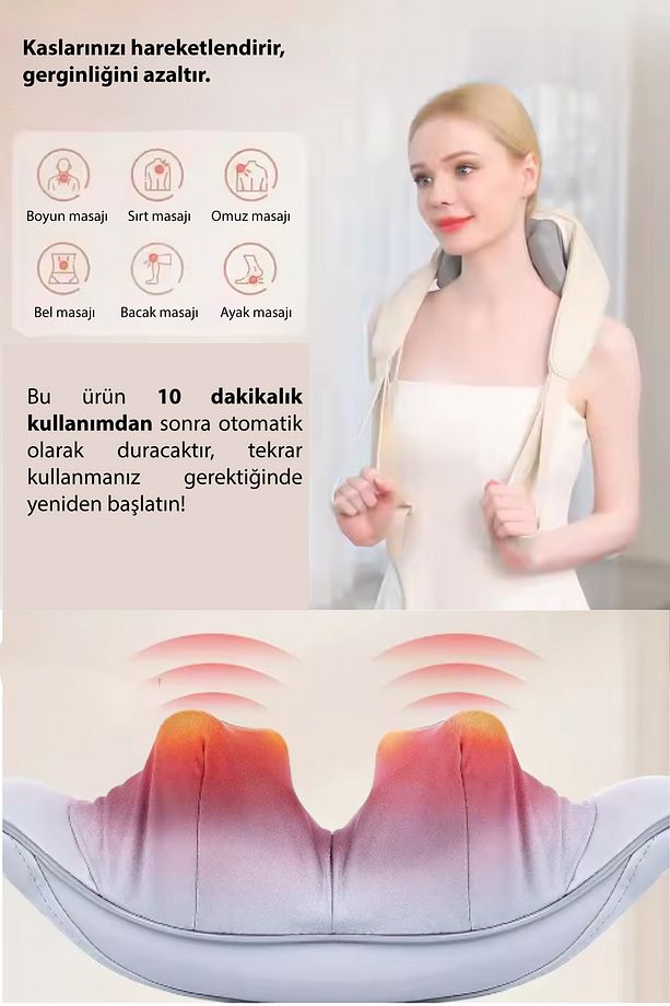 Şarjlı Boyun, Kol, Omuz ve Bacak Masaj Aleti – Derin Doku Titreşimli Masaj Cihazı - 5