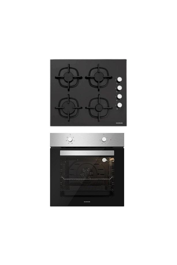 2 'li Siyah Cam Ankastre Set CS5343B01 - BO6501X01 - 1