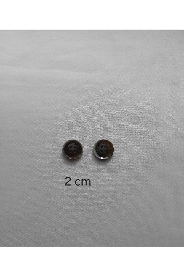 Brown Color Patterned 2 cm Diameter Polyester Button 20 Pieces. - 2